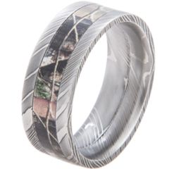 (Wholesale)Tungsten Carbide Damascus Camo Ring - TG1897AA