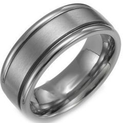 (Wholesale)Tungsten Carbide Double Groove Ring - TG4313