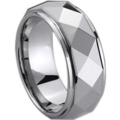 (Wholesale)Tungsten Carbide Faceted Ring - TG203