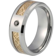 (Wholesale)Tungsten Carbide Dragon Ring With CZ-2107