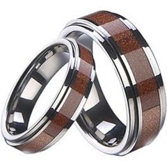 (Wholesale)Tungsten Carbide Ring With Red Ceramic - TG2150