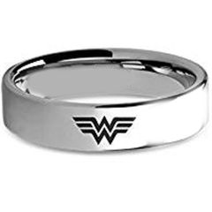 (Wholesale)Tungsten Carbide Pipe Cut Wonder Woman Ring - TG2205