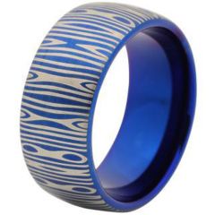 (Wholesale)Tungsten Carbide Dome Damascus Ring - TG2214AA