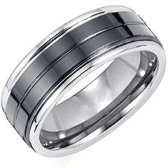 (Wholesale)Tungsten Carbide Center Groove Ring - TG2224