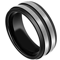 (Wholesale)Tungsten Carbide Center Groove Ring - TG2243