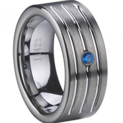 (Wholesale)Tungsten Carbide Ring With Created Sapphire-2261