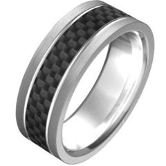(Wholesale)Tungsten Carbide Ring With Carbon Fiber-TG2306A