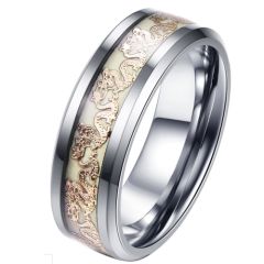 (Wholesale)Tungsten Carbide Dragon Glow Ring - TG2378