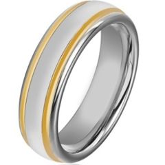 (Wholesale)Tungsten Carbide Double Groove Ring - TG2429AA
