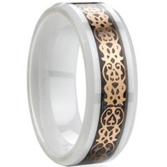 (Wholesale)White Ceramic Ring - TG2446