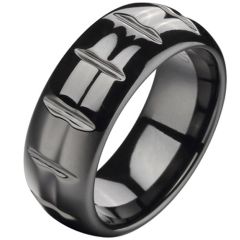 (Wholesale)Black Tungsten Carbide Ring - TG24