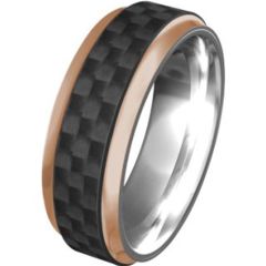 (Wholesale)Tungsten Carbide Ring With Carbon Fiber - TG250