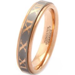 (Wholesale)Tungsten Carbide Ring With Roman Numeral - TG2528