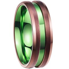 (Wholesale)Tungsten Carbide Espresso Green Ring-2534
