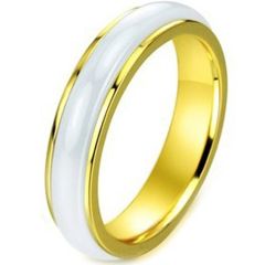 (Wholesale)Tungsten Carbide Ring With White Ceramic - TG2564