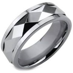 (Wholesale)Tungsten Carbide Spinning Faceted Ring - TG2581