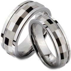 (Wholesale)Tungsten Carbide Spinning Faceted Ring - TG2582