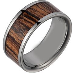 (Wholesale)Tungsten Carbide Wood Ring - TG2611