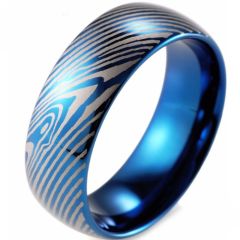 (Wholesale)Tungsten Carbide Damascus Dome Ring - TG2612