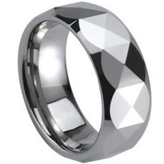 (Wholesale)Tungsten Carbide Faceted Ring - TG264