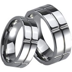 (Wholesale)Tungsten Carbide Vertical & Horizontal Groove Ring-26