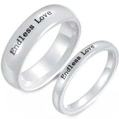 (Wholesale)White Ceramic Endless Love Ring - TG2709