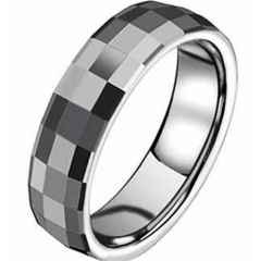 (Wholesale)Tungsten Carbide Faceted Ring - TG2710
