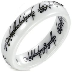 (Wholesale)White Ceramic Lord The Rings Ring Power - TG2755