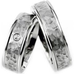 (Wholesale)Tungsten Carbide Hammered Ring - TG2769