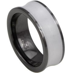 (Wholesale)White Black Ceramic Ring - TG2790
