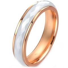 (Wholesale)Tungsten Carbide Ring With White Ceramic - TG2799
