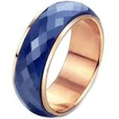 (Wholesale)Tungsten Carbide Blue Rose Faceted Ring-TG2800
