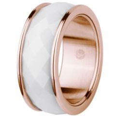 (Wholesale)Tungsten Carbide Ring With White Ceramic - TG2801