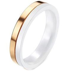 (Wholesale)Tungsten Carbide Ring With White Ceramic - TG2802