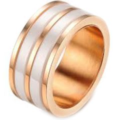 (Wholesale)Tungsten Carbide Ring With White Ceramic - TG2810