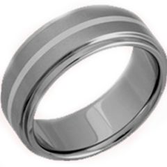 (Wholesale)Tungsten Carbide Center Line Step Edges Ring - TG2829