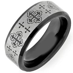 (Wholesale)Tungsten Carbide Cross Ring - TG282