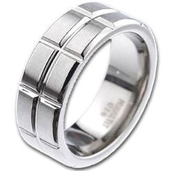 (Wholesale)Tungsten Carbide Horizontal Vertical Groove Ring-2845