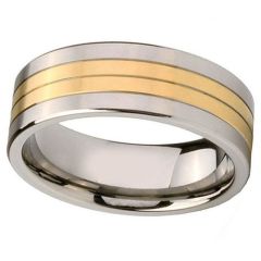 (Wholesale)Tungsten Carbide Triple Groove Ring - TG2852