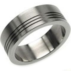 (Wholesale)Tungsten Carbide Three Groove Ring - TG2853