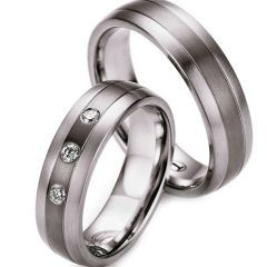 (Wholesale)Tungsten Carbide Double Groove Ring - TG2857