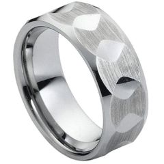 (Wholesale)Tungsten Carbide Faceted Ring - TG2877A