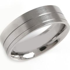 (Wholesale)Tungsten Carbide Double Groove Offset Ring-2881