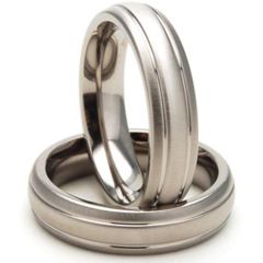 (Wholesale)Tungsten Carbide Double Groove Ring - TG2885