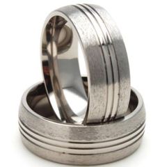 (Wholesale)Tungsten Carbide Triple Groove Ring - TG2888