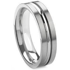 (Wholesale)Tungsten Carbide Double Groove Ring - TG2893