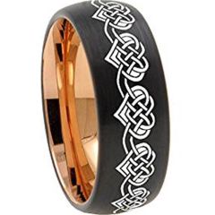 (Wholesale)Tungsten Carbide Black Rose Heart Ring - 2907