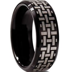 (Wholesale)Black Tungsten Carbide Ring - TG2953