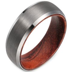 (Wholesale)Tungsten Carbide Wood Ring - TG2964