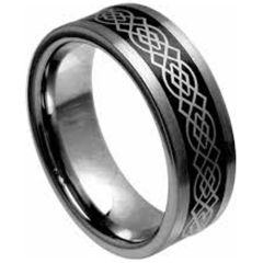 (Wholesale)Tungsten Carbide Double Groove Celtic Ring - TG2995
